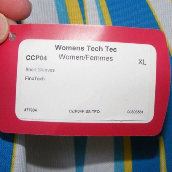 new!! SUGOI Tech Shirt, XL, Exersize, Raglan Short sleeves, Blue/White/Yellow - Picture 8 of 8